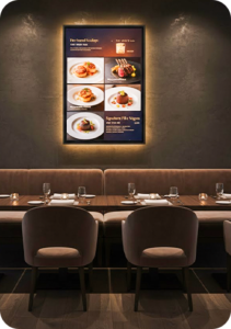 Digital Menu Board In Dining Restaurant
