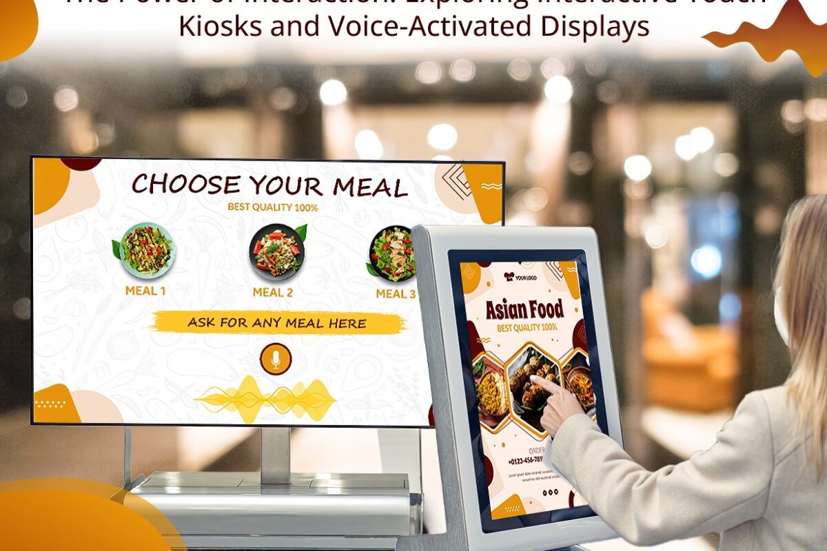 interactive touch kiosk and voice activated displays