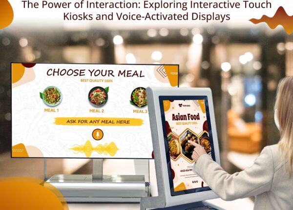 interactive touch kiosk and voice activated displays